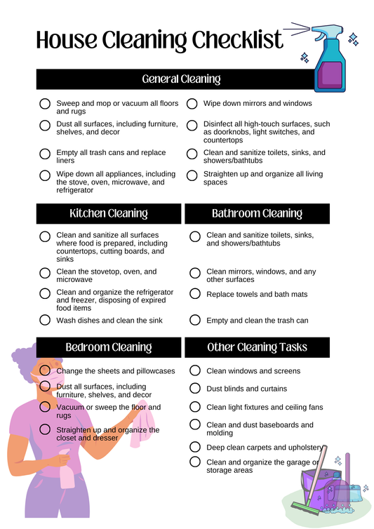 house cleaning checklist